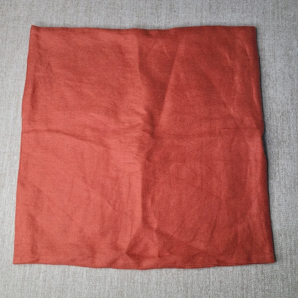 Pottery‎ Barn 3 Pillow Covers 100% Linen Rust Orange 18x18 Square Button Closure